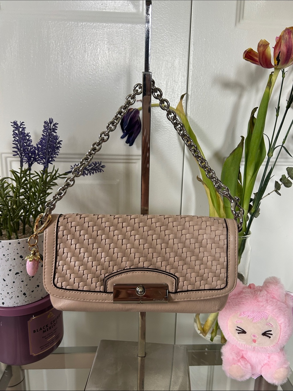Coach Vintage Blush Leather Mini Bag with Chain Strap